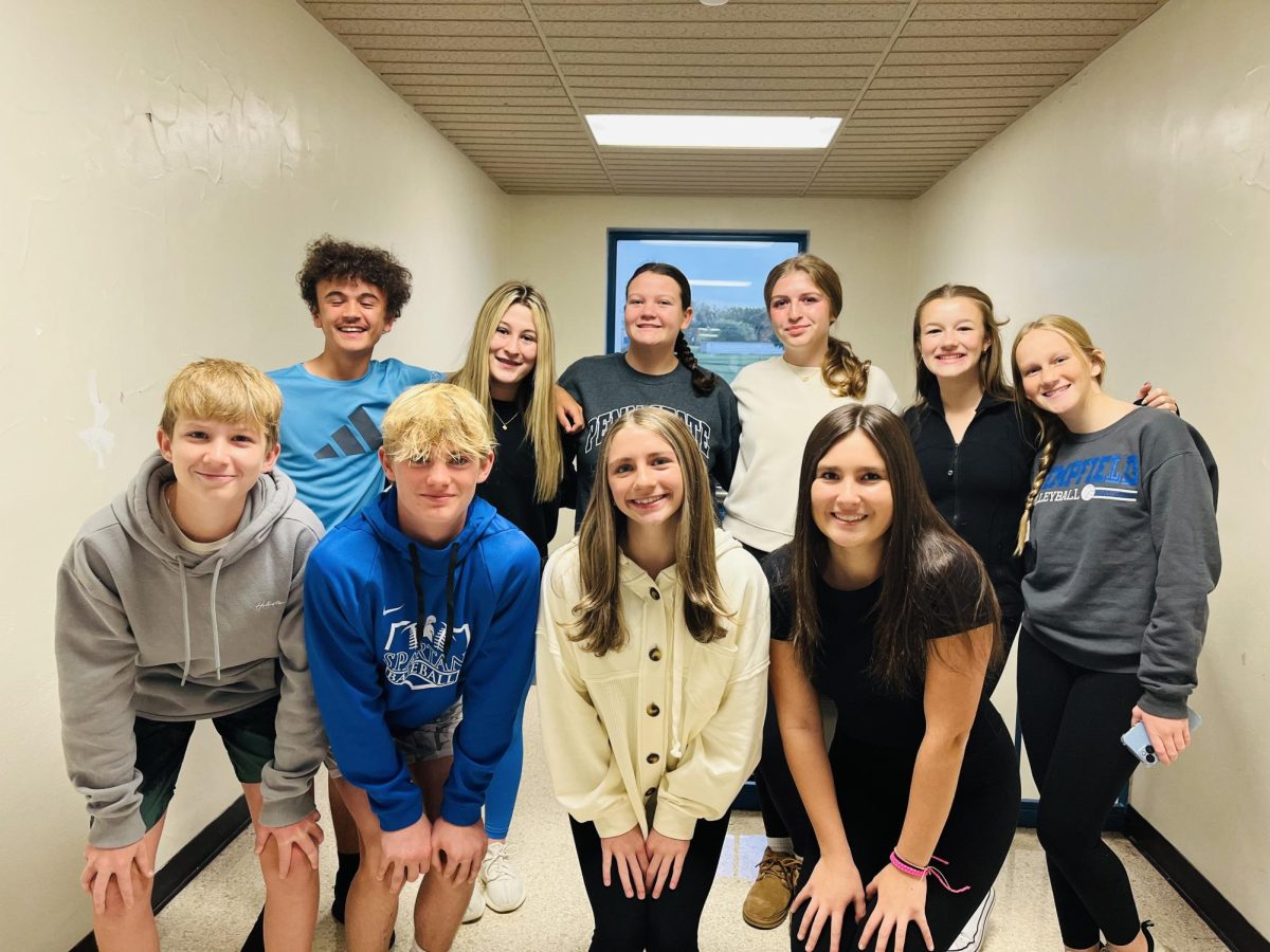 Student Council Reps. 
Front Row: Tyler Reese, Liam Reese, Alli Harvey, Madison Courtney 
Back row: Joe Colleen, Deven Bordonaro, Emma Smillie, Nella Bompiani, Ellie Griffith and Gretchen Nelson