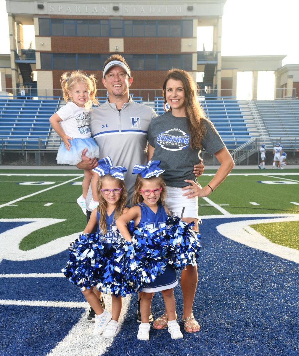 Coach Keefer with wife, Jenna Keefer, and daughters Lena, Mila and Ella. Picture from Nick Keefer. 