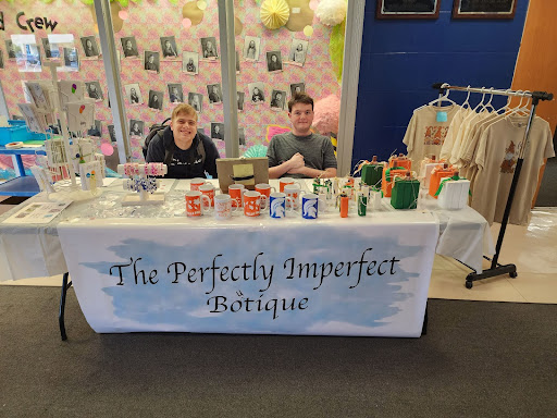 The Perfectly Imperfect Boutique set up to sell during lunch periods.