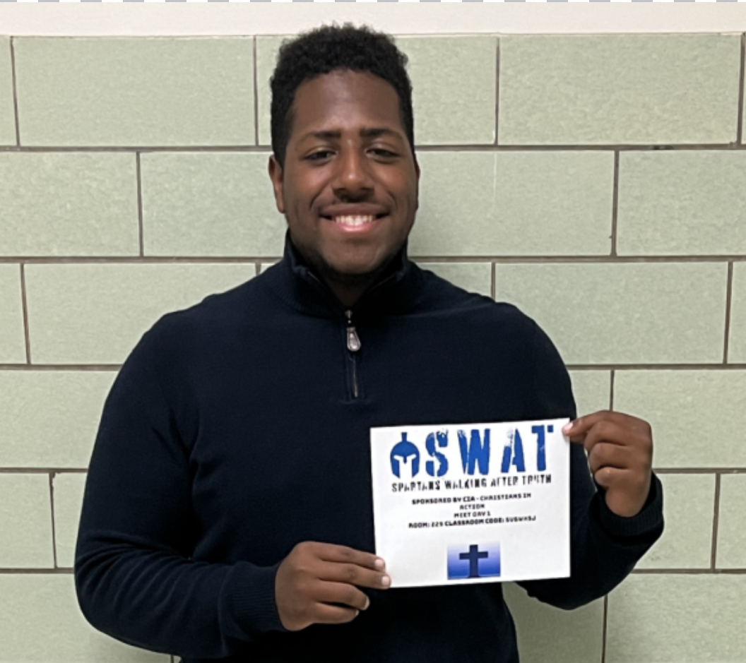 Marcus Smith shows a S.W.A.T. sign!
