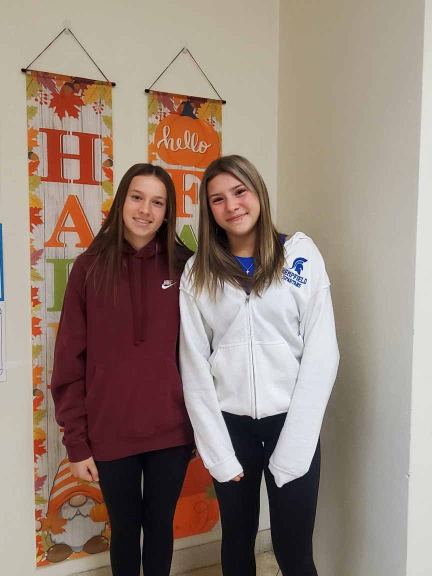 Freshmen Makenzie Bryd and Maddy Planey together at Harrold School