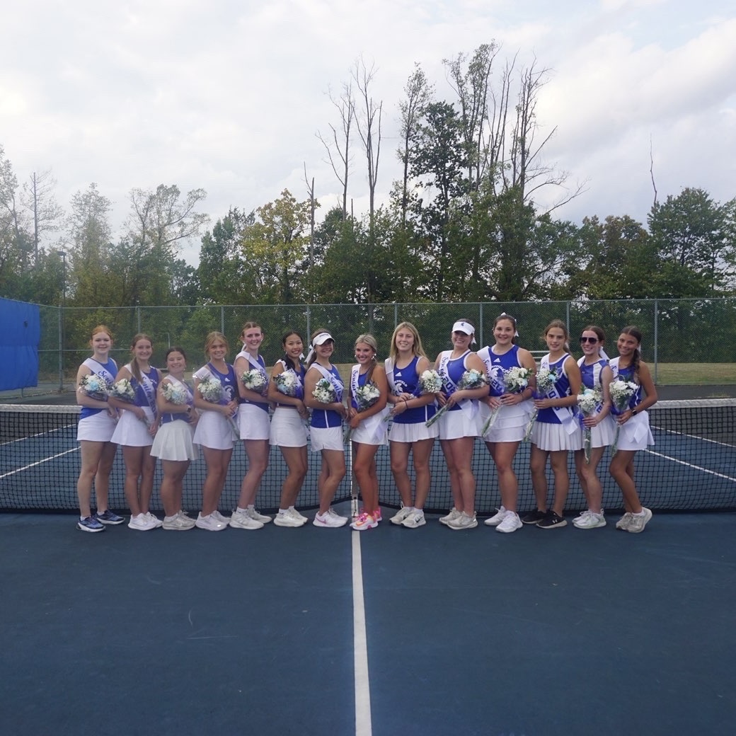 The tennis team seniors on their senior night