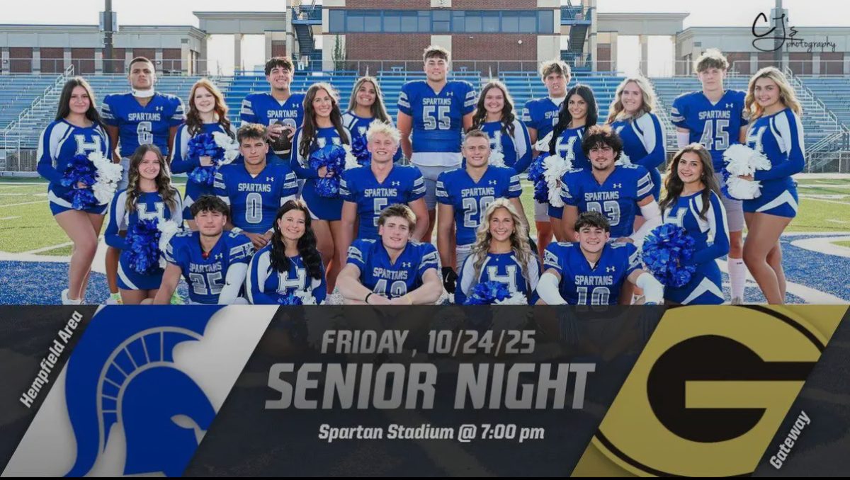 Senior Cheerleaders and Football Players